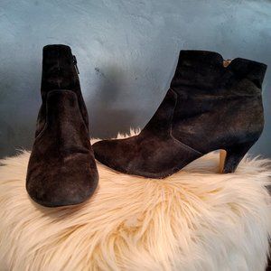 INC, Black suede heeled boots, Size 8.5